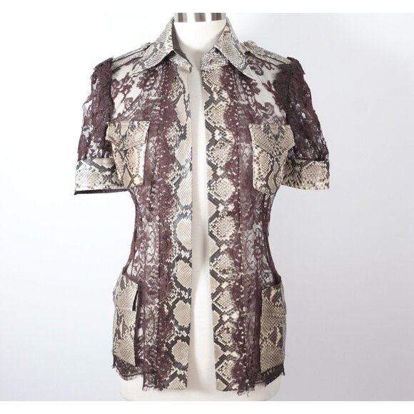 Dolce&Gabbana 42 US 6 python lace blouse jacket dress Sp 2005 snakeskin - Picture 8 of 16